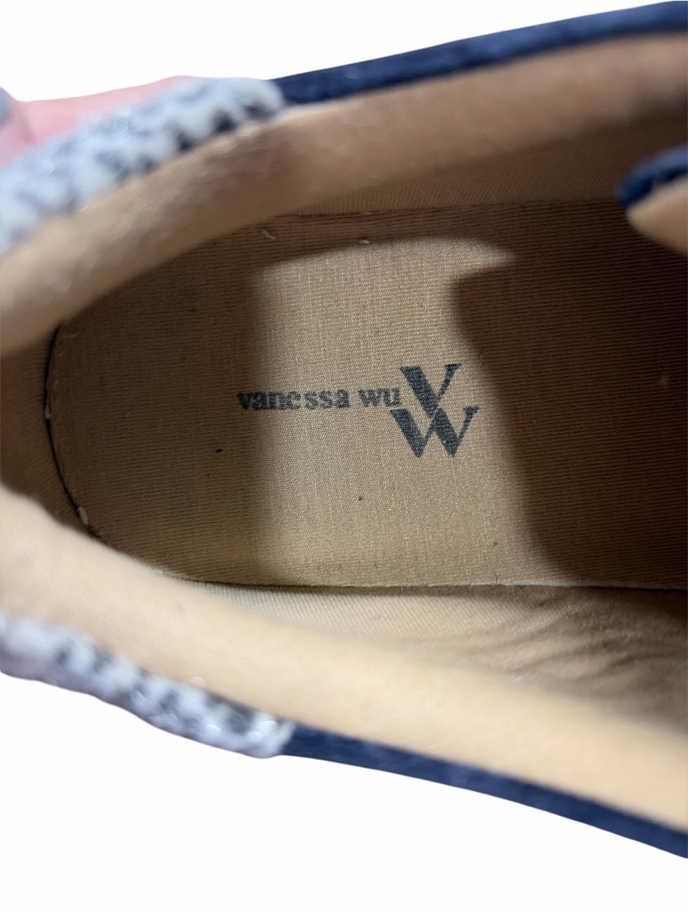 Navy Suede Platform Sneakers with Silver Glitter Straps - Picture 10 of 10